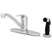 T&S B-2730-WS WaterSense Deck Mount Single Lever Faucet with Supply Hoses, 9 inch Swing Spout, 1.5 GPM Aerator, Deckplate, and Sidespray