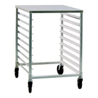 New Age Industrial Heavy-Duty Series 16-Pan Side-Load Half-Size Mobile Aluminum Steam Table Pan Rack with Stainless Steel Top 1501