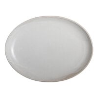 Off Grid Studio Gembrook from Steelite International 12 3/4" x 9 1/2" Oval White Stoneware Platter - 6/Case