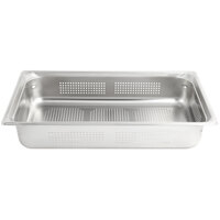 Vollrath 90043 Super Pan 3® Full Size 4 inch Deep Anti-Jam Perforated Stainless Steel Steam Table / Hotel Pan - 22 Gauge