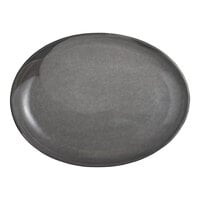 Off Grid Studio Gembrook from Steelite International 12 3/4" x 9 1/2" Oval Gray Stoneware Platter - 6/Case