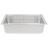Vollrath 90063 Super Pan 3® Full Size 6 inch Deep Anti-Jam Perforated Stainless Steel Steam Table / Hotel Pan - 22 Gauge