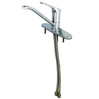 T&S B-2731-LH Deck Mount Single Lever Faucet with Supply Hoses, 9 inch Swing Spout, 6 inch Long Handle, and Deckplate