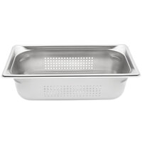 Vollrath 90343 Super Pan 3® 1/3 Size 4 inch Deep Anti-Jam Perforated Stainless Steel Steam Table / Hotel Pan - 22 Gauge