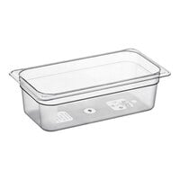 Cambro Camwear® 1/3 Size 4" Deep Clear Polycarbonate Food Pan 34CW135 - 6/Case