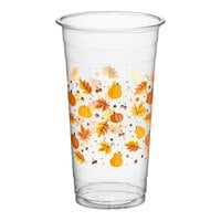Choice 24 oz. Autumn Print PET Plastic Cold Cup - 600/Case