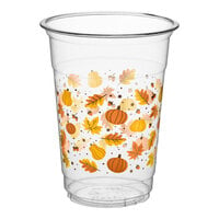 Choice 16 oz. Autumn Print PET Plastic Cold Cup - 1,000/Case