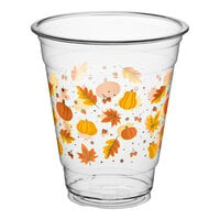 Choice 12 oz. Autumn Print PET Plastic Cold Cup - 1,000/Case