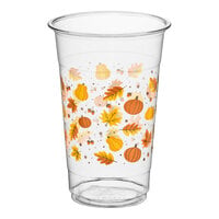 Choice 20 oz. Autumn Print PET Plastic Cold Cup - 600/Case