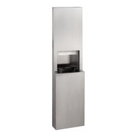 Bobrick Fino B-9944 8.5 Gallon Surface-Mounted Paper Towel Dispenser / Waste Receptacle with Satin Finish