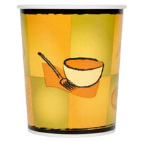 Huhtamaki 70432 Streetside Print 32 oz. Double-Wall Poly Paper Soup / Hot Food Cup with Plastic Lid - 250/Case