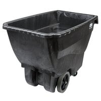 Rubbermaid FG101100BLA Black 0.75 Cubic Yard Tilt Truck / Trash Cart (600 lb.)