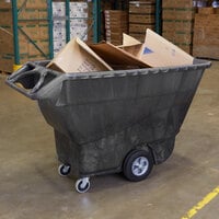 Rubbermaid FG9T1500BLA Black 1.0 Cubic Yard Tilt Truck / Trash Cart (1250 lb.)