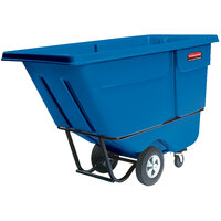 Rubbermaid FG130500DBLUE Dark Blue 0.5 Cubic Yard Tilt Truck / Trash Cart (850 lb.)