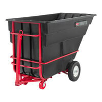 Rubbermaid FG102641BLA BRUTE Black 1.5 Cubic Yard Towable Trainable Tilt Truck / Trash Cart (2100 lb.)