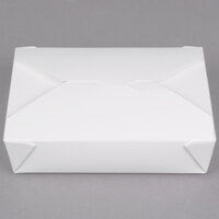Fold-Pak 12BPWHITEM Bio-Pak 6" x 5" x 1" White Microwavable Paper #12 Take-Out Containers - 40/Pack