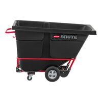 Rubbermaid FG130500BLA BRUTE Black 0.5 Cubic Yard Standard-Duty Tilt Truck / Trash Cart (850 lb.)