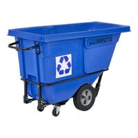 Rubbermaid FG130573BLUE BRUTE Blue 0.5 Cubic Yard Recycling Tilt Truck / Trash Cart (850 lb.)