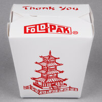 Fold-Pak 26MWPAGODM 26 oz. Pagoda Chinese / Asian Microwavable Paper Take-Out Container - 50/Pack