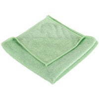 Unger MB400 SmartColor MicroWipe 16 inch x 16 inch Green Medium-Duty Microfiber Cleaning Cloth   - 10/Pack