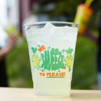 16 oz. Clear We Squeeze to Please Plastic Lemonade Cup - 1000/Case
