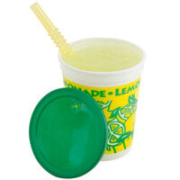16 oz. Squat Plastic Lemonade Cold Cup with Straw and Lid - 500/Case