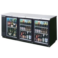Beverage-Air BB78GF-1-B-LED 78" Black Counter Height Glass Door Food Rated Back Bar Refrigerator