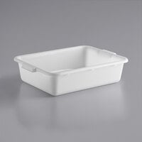 Choice 20 inch x 15 inch x 5 inch White Polypropylene Plastic Bus Tub / Food Storage Box