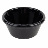 Black Condiment Pots 60ml Pack Quantity 10 Ramekins Dip Bowls TemoPlast Fluted Polycarbonate Ramekins 7cm Sauce-Jam Ramekins