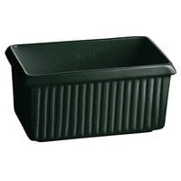 Tablecraft CW1510HGNS 2.25 Qt. Hunter Green with White Speckle Cast Aluminum Rectangle Server with Ridges