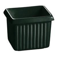 Tablecraft CW1500HGNS 1 Qt. Hunter Green with White Speckle Cast Aluminum Rectangle Server with Ridges