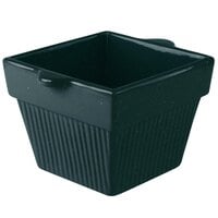 Tablecraft CW1460HGNS 1.5 Qt. Hunter Green with White Speckle Cast Aluminum Square Condiment Bowl