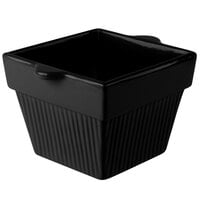 Tablecraft CW1460BK 1.5 Qt. Black Cast Aluminum Square Condiment Bowl