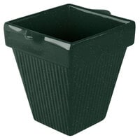 Tablecraft CW1470HGNS 2 Qt. Hunter Green with White Speckle Cast Aluminum Square Condiment Bowl