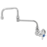 T&S B-0262 Wall Mounted Faucet with 12 inch Double-Jointed Swing Spout, 4.16 GPM Stream Regulator, and 4-Arm Handle - Cold