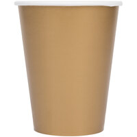 Creative Converting 56103B 9 oz. Glittering Gold Poly Paper Hot / Cold Cup - 240/Case