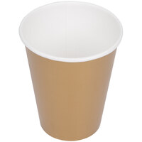 Creative Converting 56103B 9 oz. Glittering Gold Poly Paper Hot / Cold Cup - 240/Case