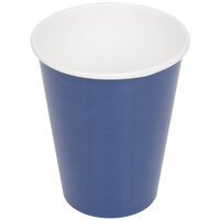 Creative Converting 561137B 9 oz. Navy Blue Poly Paper Hot / Cold Cup - 240/Case