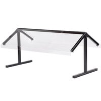 Carlisle 972003 48 inch x 29 1/8 inch Black Adjustable Double Sneeze Guard for Five Star Buffet Bars