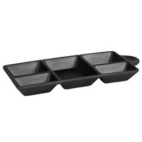 Elite Global Solutions JWT6C Ore 8 3/4" x 4 3/8" Black Five-Compartment Tray - 6/Case