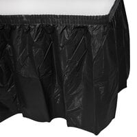 Creative Converting 14' x 29" Black Velvet Disposable Plastic Table Skirt - 6/Case