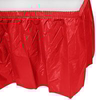 Creative Converting 14' x 29" Classic Red Disposable Plastic Table Skirt - 6/Case