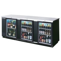 Beverage-Air BB94HC-1-FG-B 94" Black Counter Height Glass Door Food Rated Back Bar Refrigerator
