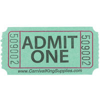 Carnival King Green 1-Part "Admit One" Tickets - 2000/Roll
