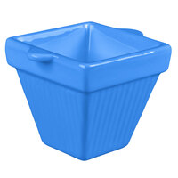 Tablecraft CW1480CBL 18 oz. Cobalt Blue Cast Aluminum Square Condiment Bowl
