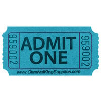 Carnival King Blue 1-Part Customizable "Admit One" Tickets - 2000/Roll