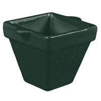 Tablecraft CW1480HGNS 18 oz. Hunter Green with White Speckle Cast Aluminum Square Condiment Bowl