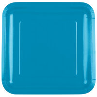 Creative Converting 463040 9" Turquoise Blue Square Paper Plate - 180/Case