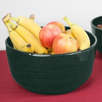 Tablecraft CW3180HGNS 6.75 Qt. Hunter Green with White Speckle Cast Aluminum Fruit Bowl