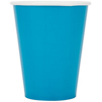 Creative Converting 563131B 9 oz. Turquoise Poly Paper Hot / Cold Cup - 240/Case